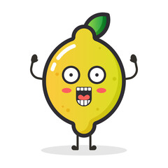 Cute Lemon fruit character for illustration or mascot.