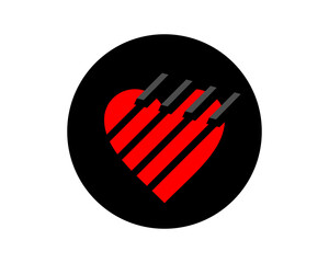 Love shape with piano tuts