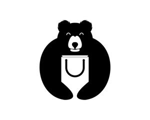 Bear with shopping bag inside