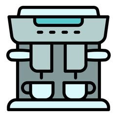 Coffee machine icon. Outline coffee machine vector icon for web design isolated on white background