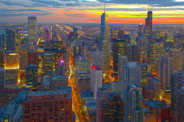 HDR image of Chicago skyline