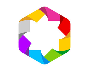 Colorful Hexagonal shape with star inside
