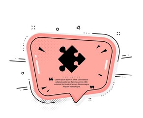 Strategy icon. Quote speech bubble. Puzzle symbol. Logical knowledge sign. Quotation marks. Classic strategy icon. Vector