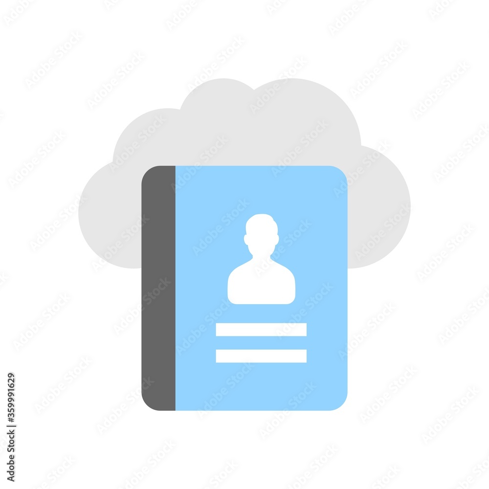 Poster cloud user identification information. private user id symbol. cloud access sign.
