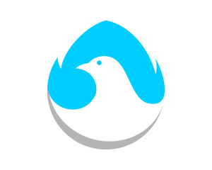 Bird inside the water shape
