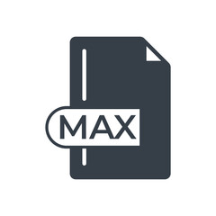 MAX File Format Icon. MAX extension filled icon.