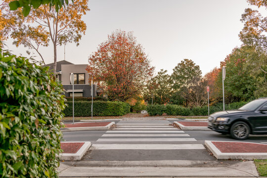 Pedestrian crossing on a speed hump on a suburban Sydney street