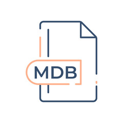 MDB File Format Icon. MDB extension line icon.