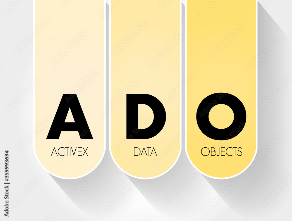 Poster ado - activex data objects acronym, technology concept background