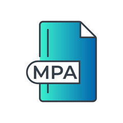 MPA File Format Icon. MPA extension gradiant icon.