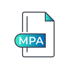 MPA File Format Icon. MPA extension gradiant icon.
