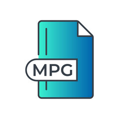 MPG File Format Icon. MPG extension gradiant icon.