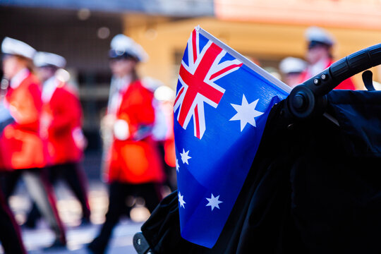 Australian flag at ANZAC day parade