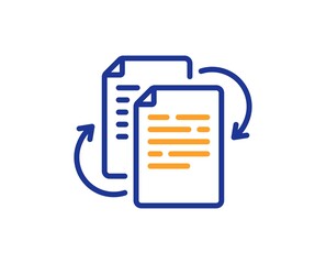 Documents workflow line icon. Doc file page sign. Bureaucracy symbol. Colorful thin line outline concept. Linear style bureaucracy icon. Editable stroke. Vector