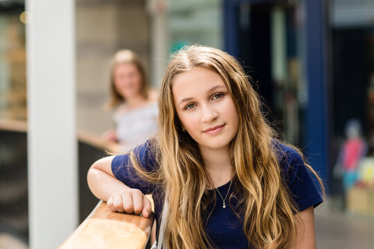 portrait of teen girl at the mall