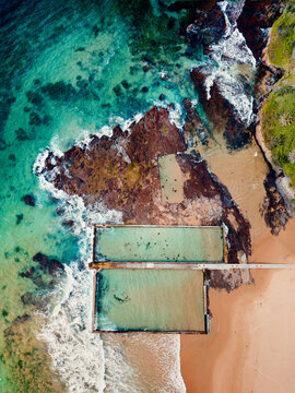 Pristine waters at the twin pools at Austinmer Beach, south coast of NSW