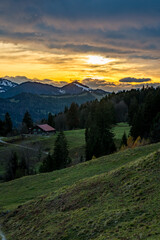 Colorful autumn hike near Immenstadt