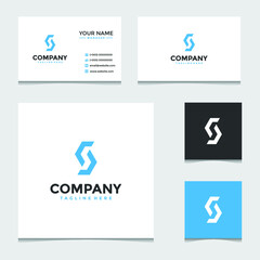logo template letter S vector and business cards