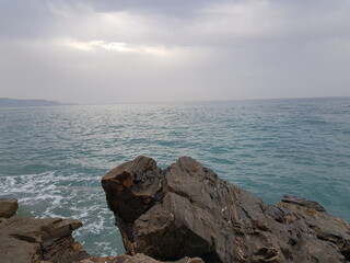 rocks and sea