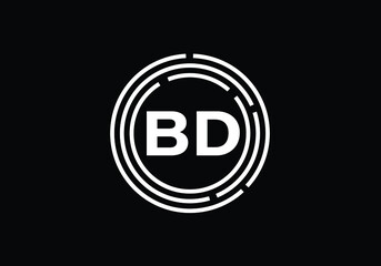 Initial Monogram Letter B D Logo Design Vector Template. B D Letter Logo Design