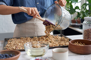 making healthy breakfast for the family