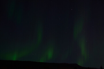 aurora borealis on arctic autumn night sky