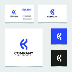 logo letter K template vector and business cards