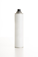 Metal gas container with diffuser valve. Aerosols for use of cosmetics and poisons. Isolated white background