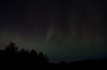 magnificent aurora borealis on autumn sky