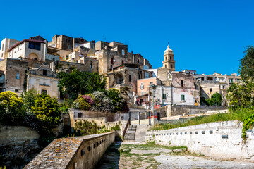 A view from the church of San Michele towards the town of Gravina, Puglia, Italy