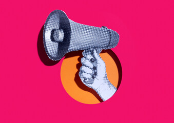 Megaphone on magenta