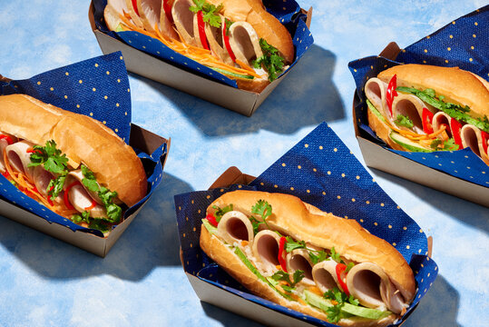 Famous Vietnamese food is banh mi thit, popular street food