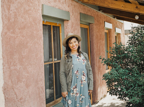A woman standing outdoors in Marfa, Tx