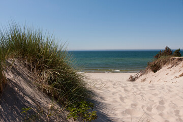 Plaża nad Morzem Bałtyckim, wydma, Dąbki