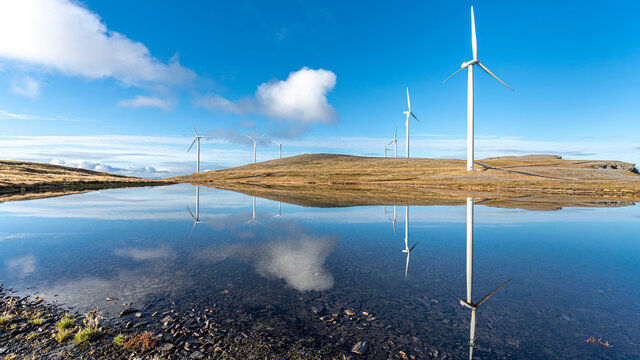 Der n&ouml;rdlichste Windpark der Welt auf der Insel Havoya, Finnmark, Norwegen