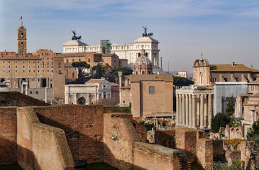 Fototapeta premium Rome ancient architecture. Roman ruins and forums. Italy
