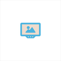 display monitor icon flat vector logo design trendy