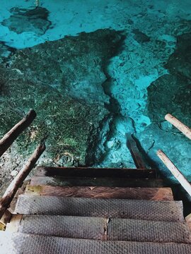 Mobile photograph of a cenote / cave in Tulum, Mexico