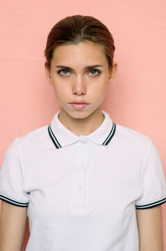 Girl wearing a polo