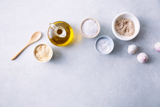Various Seasonings Overhead Shot