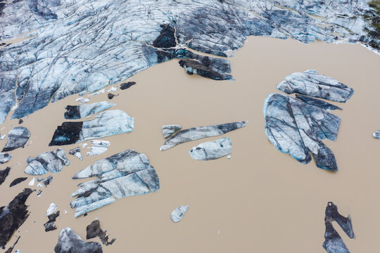 Aerial View of Fjalls&radic;&deg;rl&radic;&ge;n Glacier Lagoon