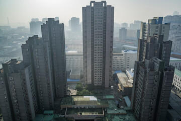 The skyline city view in Pyongyang city, the capital of North Korea