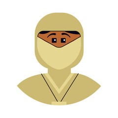 Doctor in mask. Medical worker face.