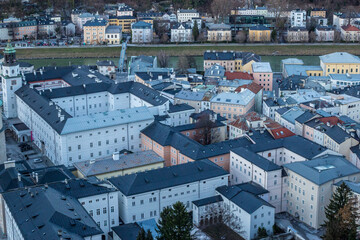 Obraz premium View of Salzburg Old Town and Rooftops from Hohensalzburg Fortress