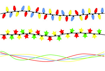 christmas garland, colorful christmas background