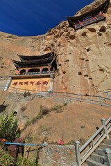 Qianfo Buddhist grottoes section of MatiSi-Horse Hoof Temple. Zhangye-Gansu Province-China-0922