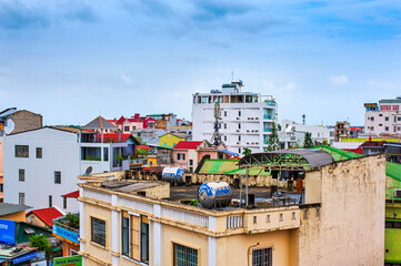 colorful houses in the city