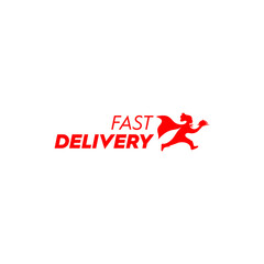 illustration logo vector graphic of runners delivering fast orders, good for food delivery logos