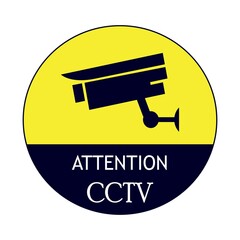 CCTV In Operation Board.Attention,CCTV In Operation Board drawing by illustration