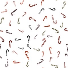 Light Green, Red vector seamless background with tasty xmas sweets.